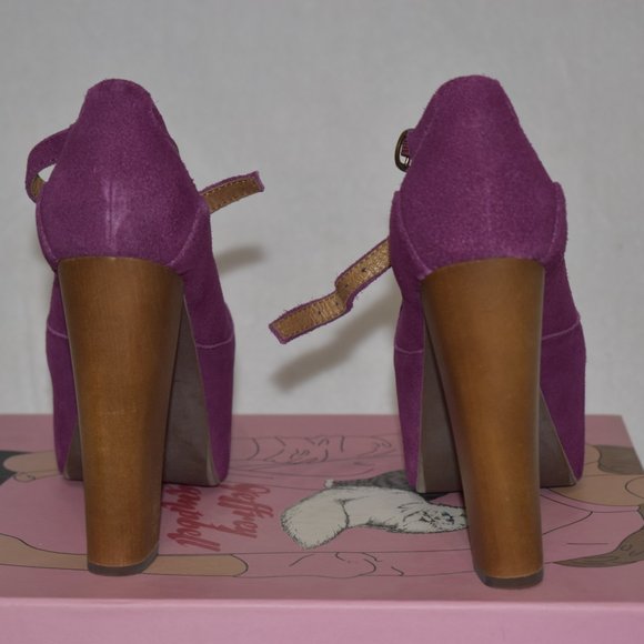 Like New Jeffrey Campbell Foxy Wood Platform Sandals Rose 6 - Picture 6 of 8